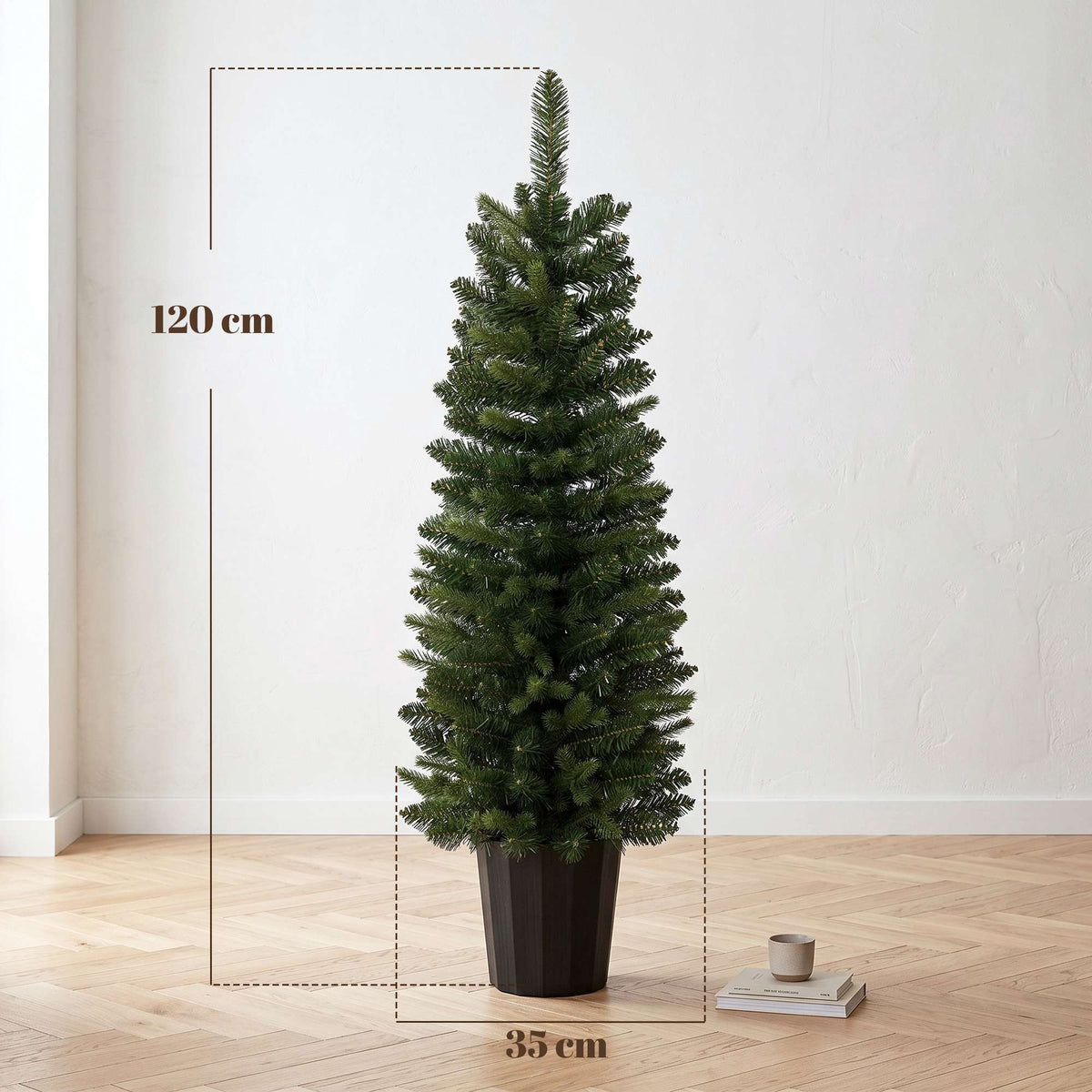 Artificial Christmas Trees Set, 120 cm, 170 Branch Tips, Green