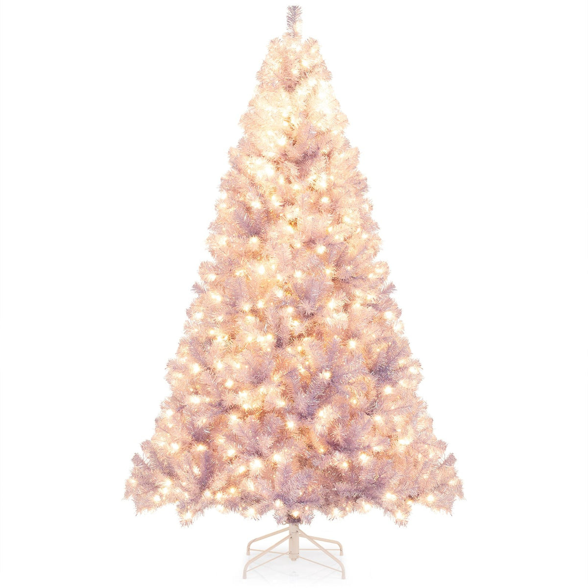 Artificial Christmas Tree with Lights, 225 cm, Purple, LED