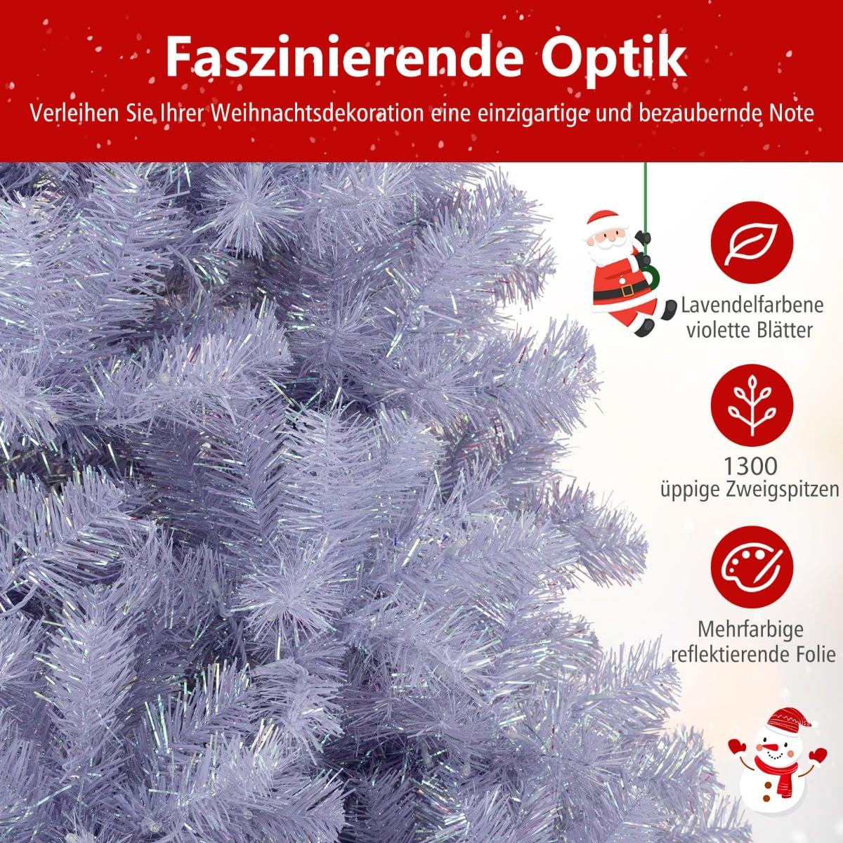 Artificial Christmas Tree with Lights, 225 cm, Purple, LED