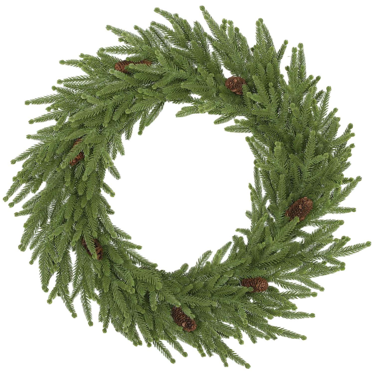 Artificial Christmas Wreath with Cones, 60 x 15 cm