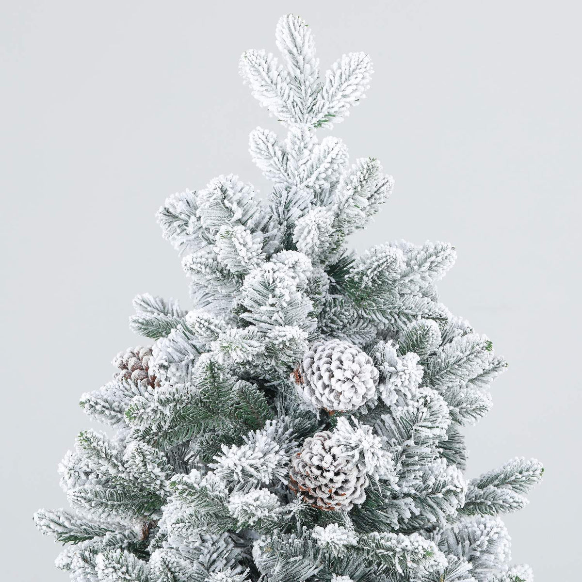 Artificial Christmas tree 180 cm with 1489 tips and artificial snow foldable with metal stand for festive Christmas decoration in green