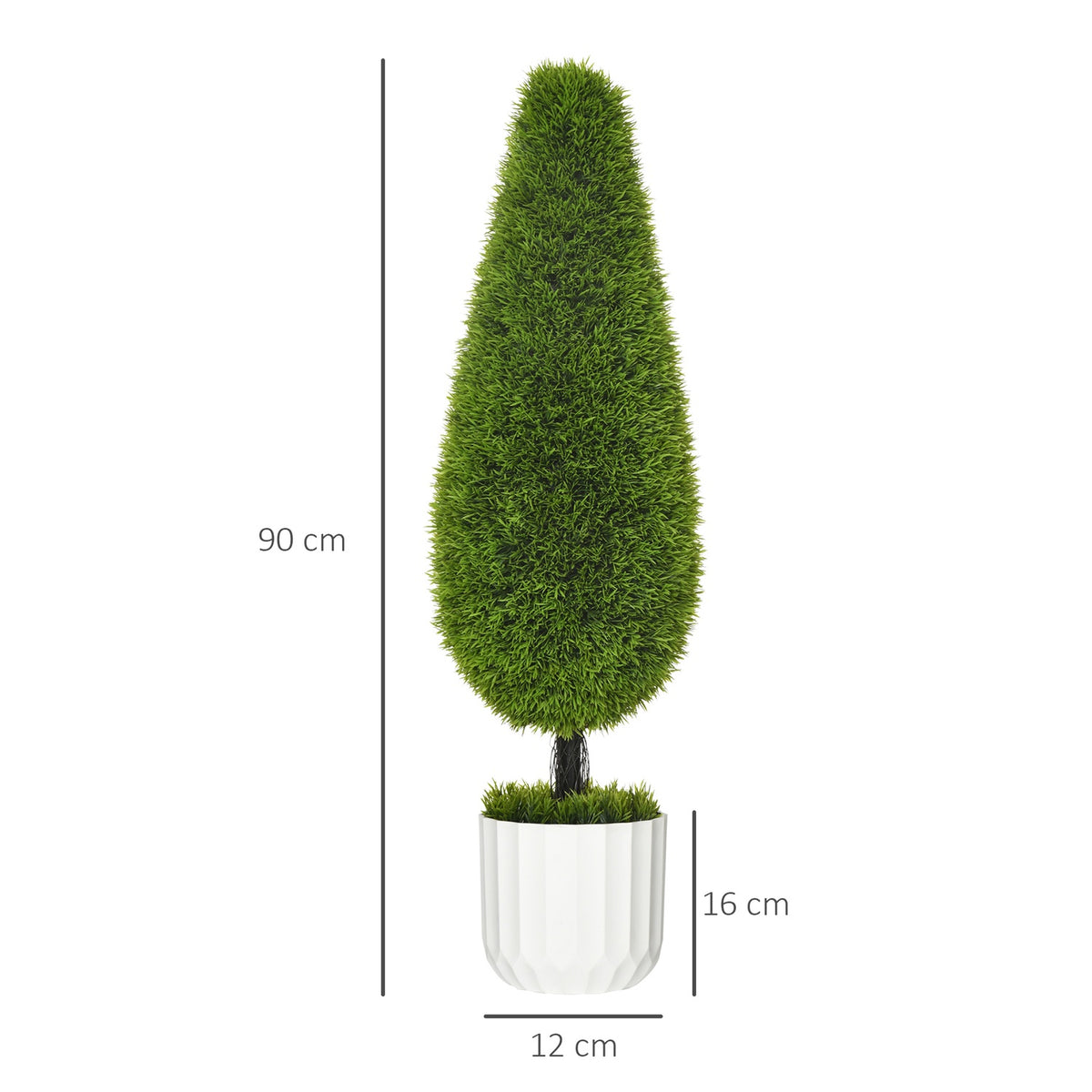 Artificial Cypress Plant Set Of 2, 90 Cm Artificial Plant, Artificial Tree In Pot, Houseplant With Artificial Moss For Indoor, Outdoor, Green