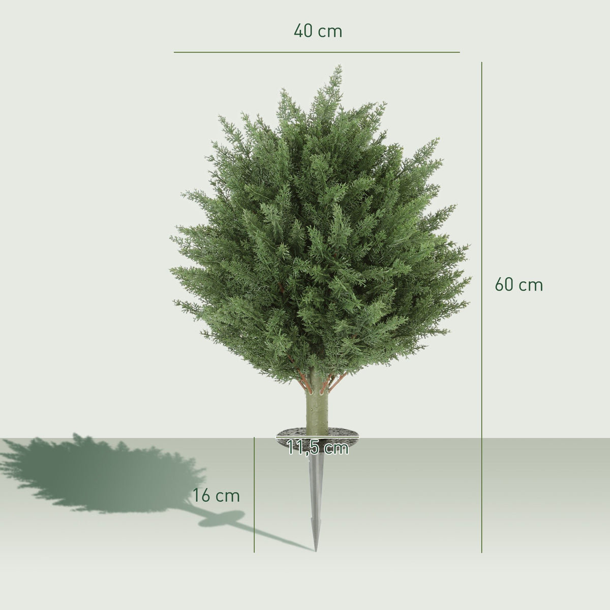Artificial Cypress Plants, UV-Resistant, 2-Pack, 40x60 cm