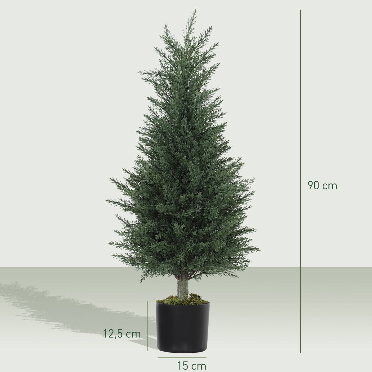 Artificial Cypress Plants, UV Resistant, Set of 2