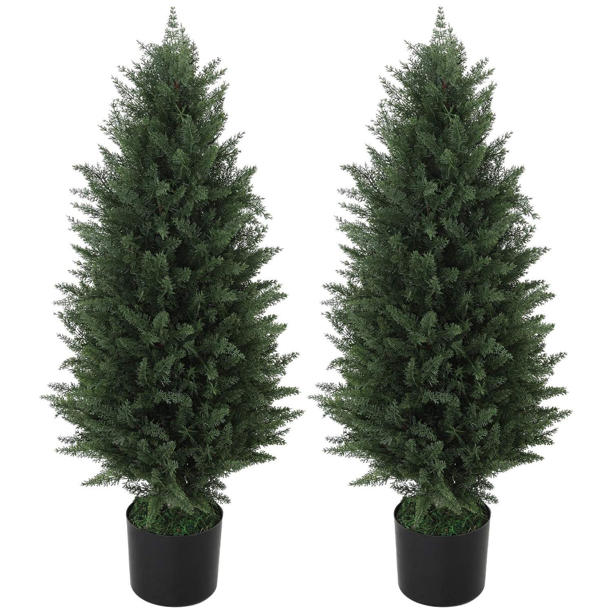 Artificial Cypress Set of 2 Large 90 cm Artificial Plants, Artificial Plants in Pot, UV-Resistant Artificial Tree Like Real Decoration for Living Room Bedroom Outdoor |