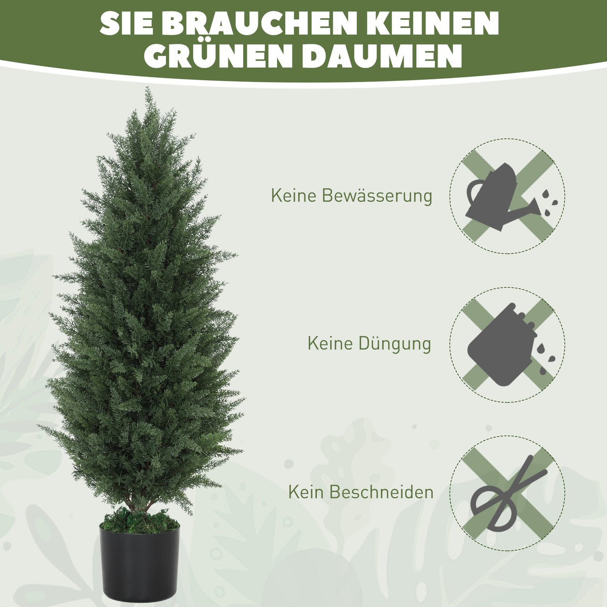 Artificial Cypress Set of 2 Large 90 cm Artificial Plants, Artificial Plants in Pot, UV-Resistant Artificial Tree Like Real Decoration for Living Room Bedroom Outdoor |