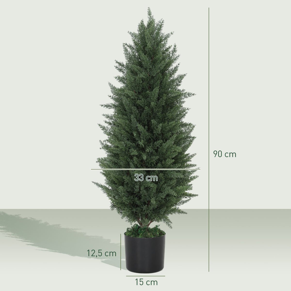 Artificial Cypress Set of 2 Large 90 cm Artificial Plants, Artificial Plants in Pot, UV-Resistant Artificial Tree Like Real Decoration for Living Room Bedroom Outdoor |