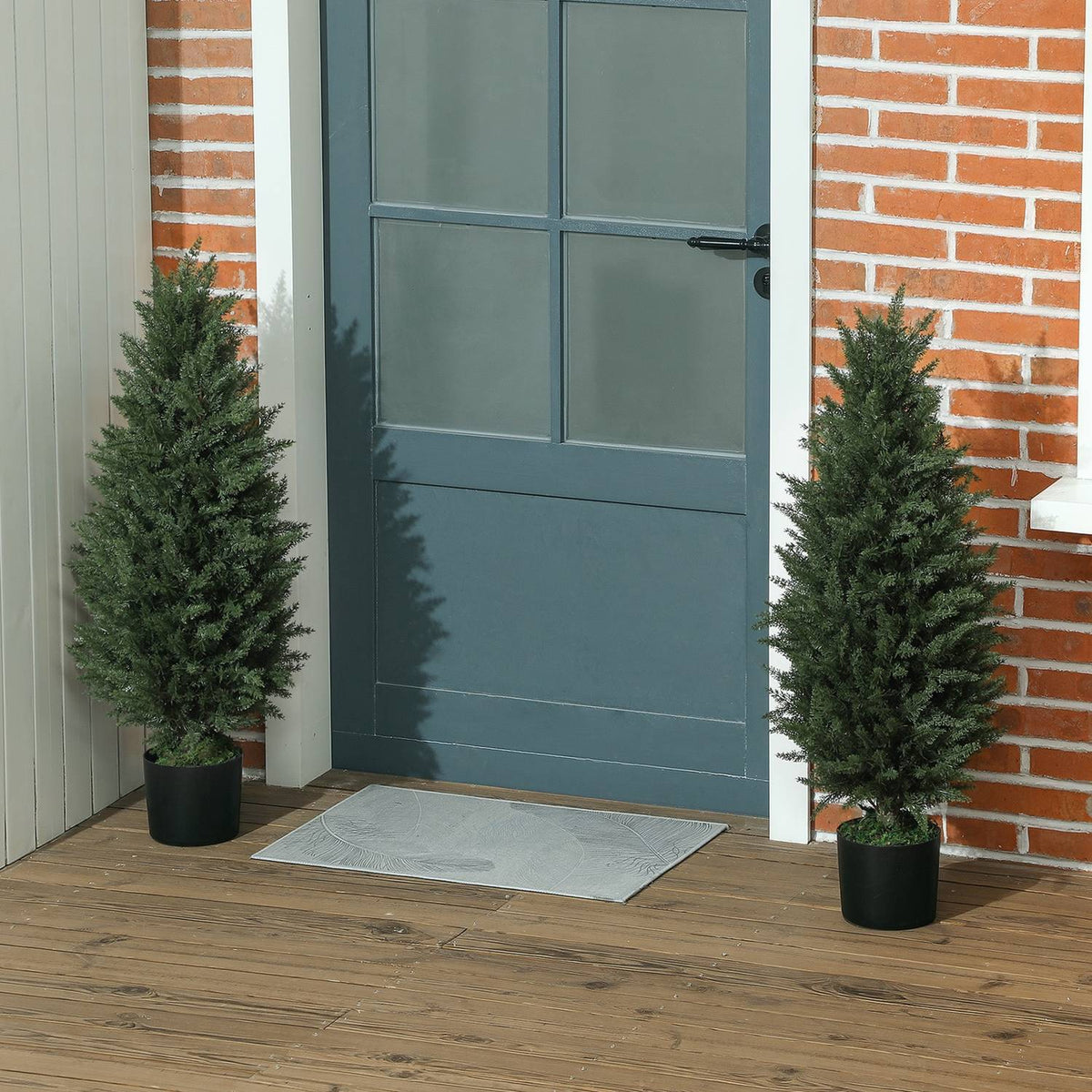 Artificial Cypress Set of 2 Large 90 cm Artificial Plants, Artificial Plants in Pot, UV-Resistant Artificial Tree Like Real Decoration for Living Room Bedroom Outdoor |