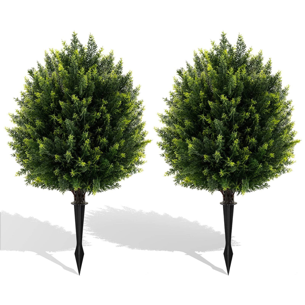 Artificial Cypress Topiary Set with Ground Spike, 61 cm