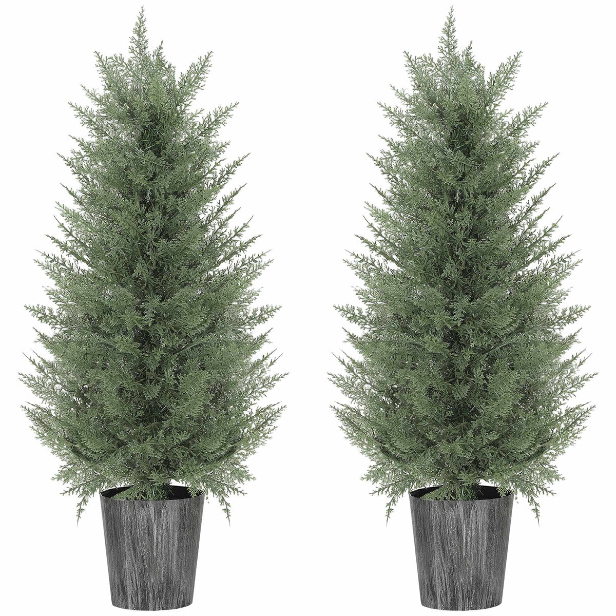 Artificial Cypress Trees Set, 2-Pack, UV Resistant, 81 Leaves