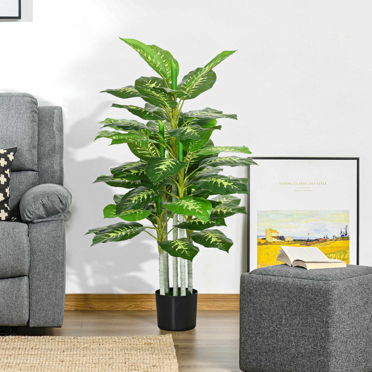 Artificial Dieffenbachia Plant, 120 cm, Indoor/Outdoor