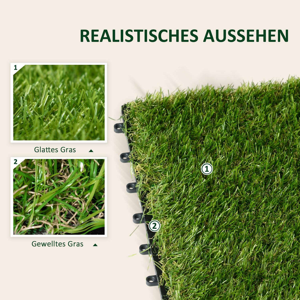 Artificial Grass 10 Pieces Grass Mat Lawn Carpet Roll Turf Artificial Lawn For Balcony Garden 25Mm Plastic Dark Green 30 X 30Cm