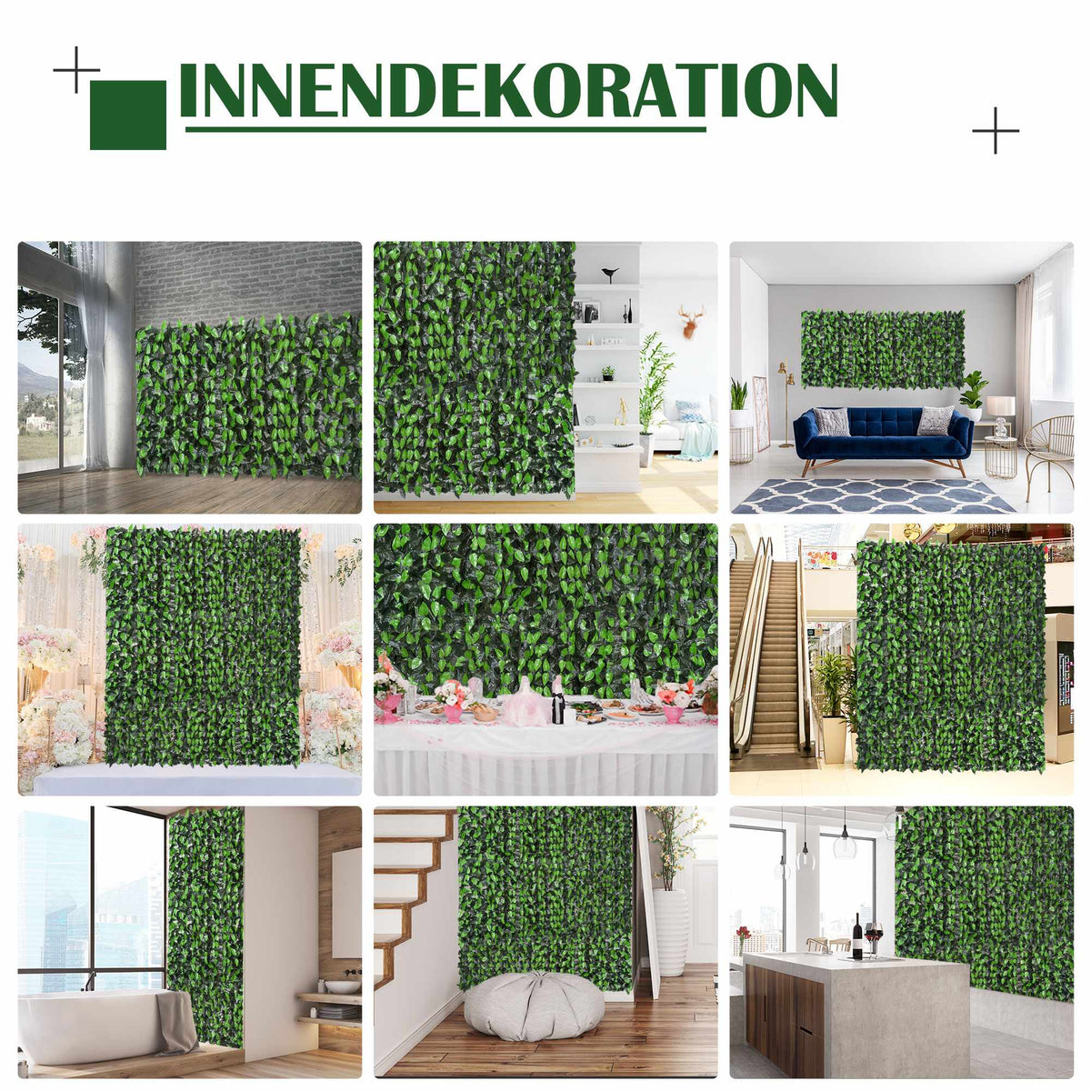 Artificial Greenery Privacy Fence, 300x100 cm, Dark Green
