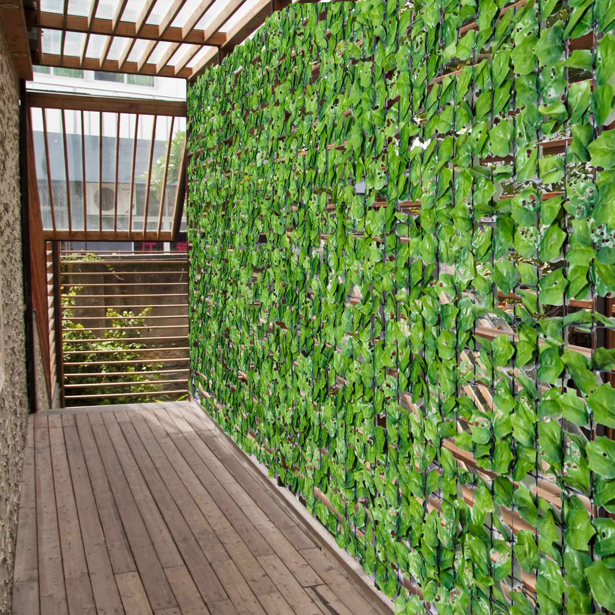 Artificial Hedge Privacy Hedge Patio Wall Decoration Wall Decoration Light Green 300 X 150 Cm