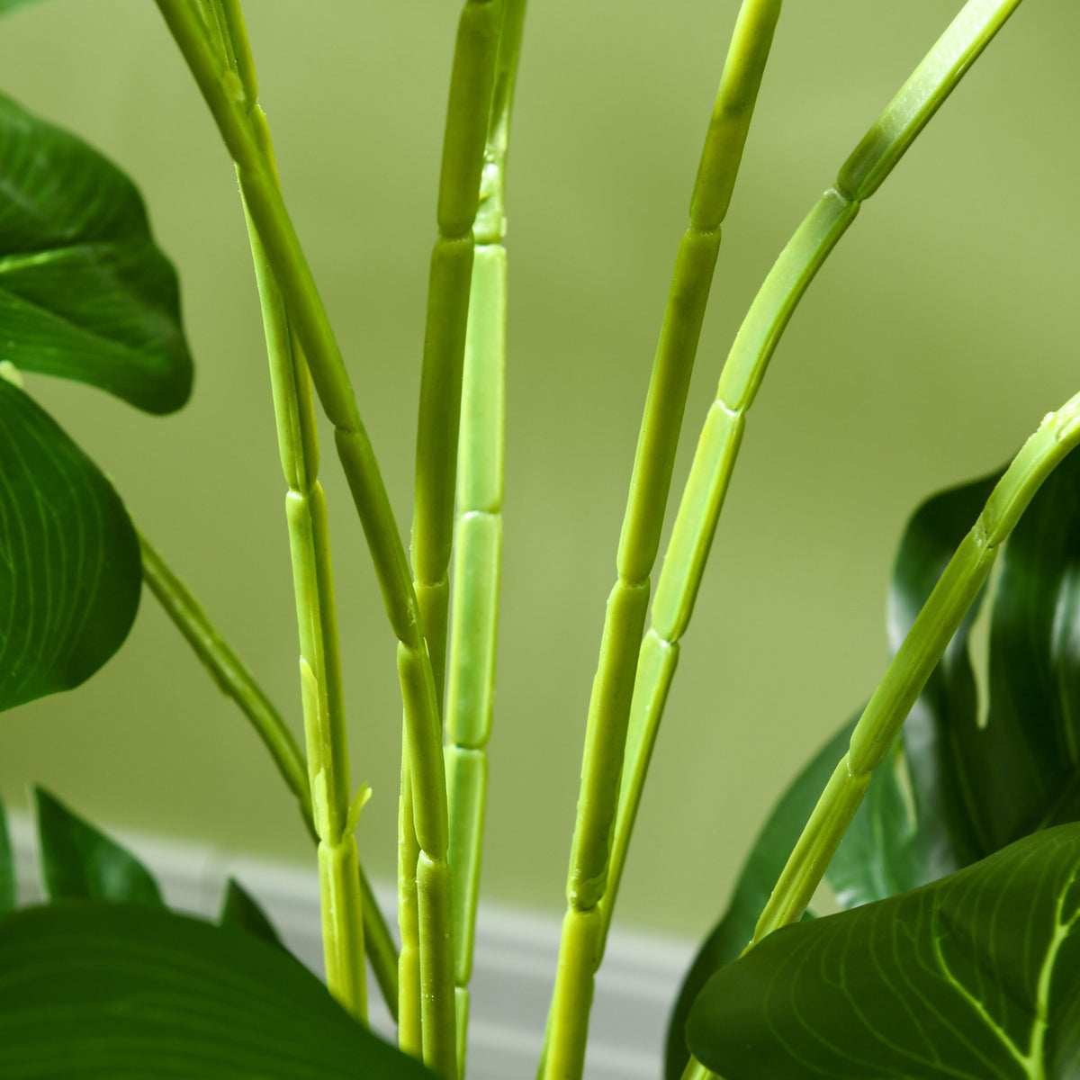 Artificial Monstera 120Cm Artificial Plant With Planter And Pe Moss, Deceptively Real, For Living Room, Green