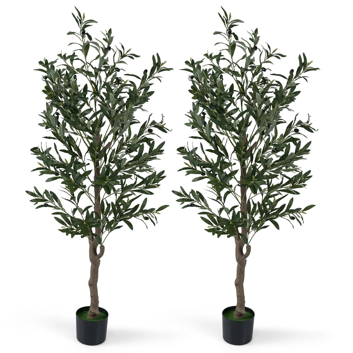 Artificial Olive Tree Set with Realistic Fruit, 150 cm