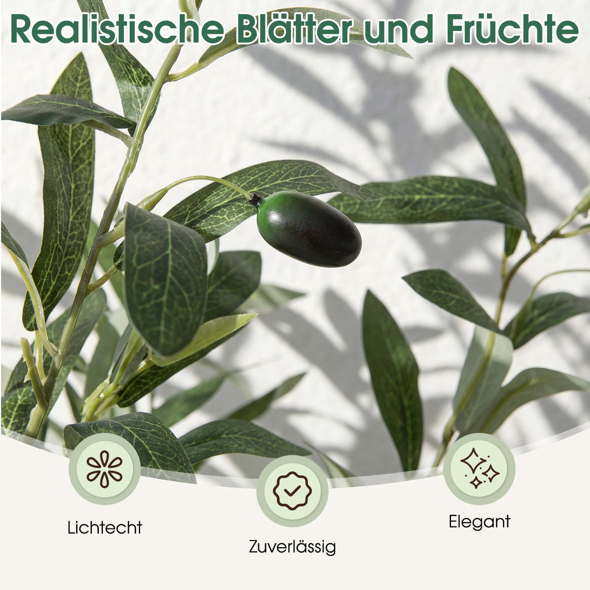 Artificial Olive Tree Set with Realistic Fruit, 150 cm