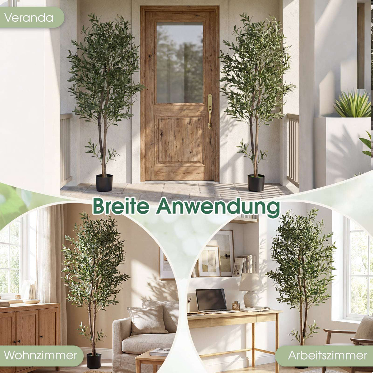 Artificial Olive Trees Set, 1.8m with Fruits & Moss