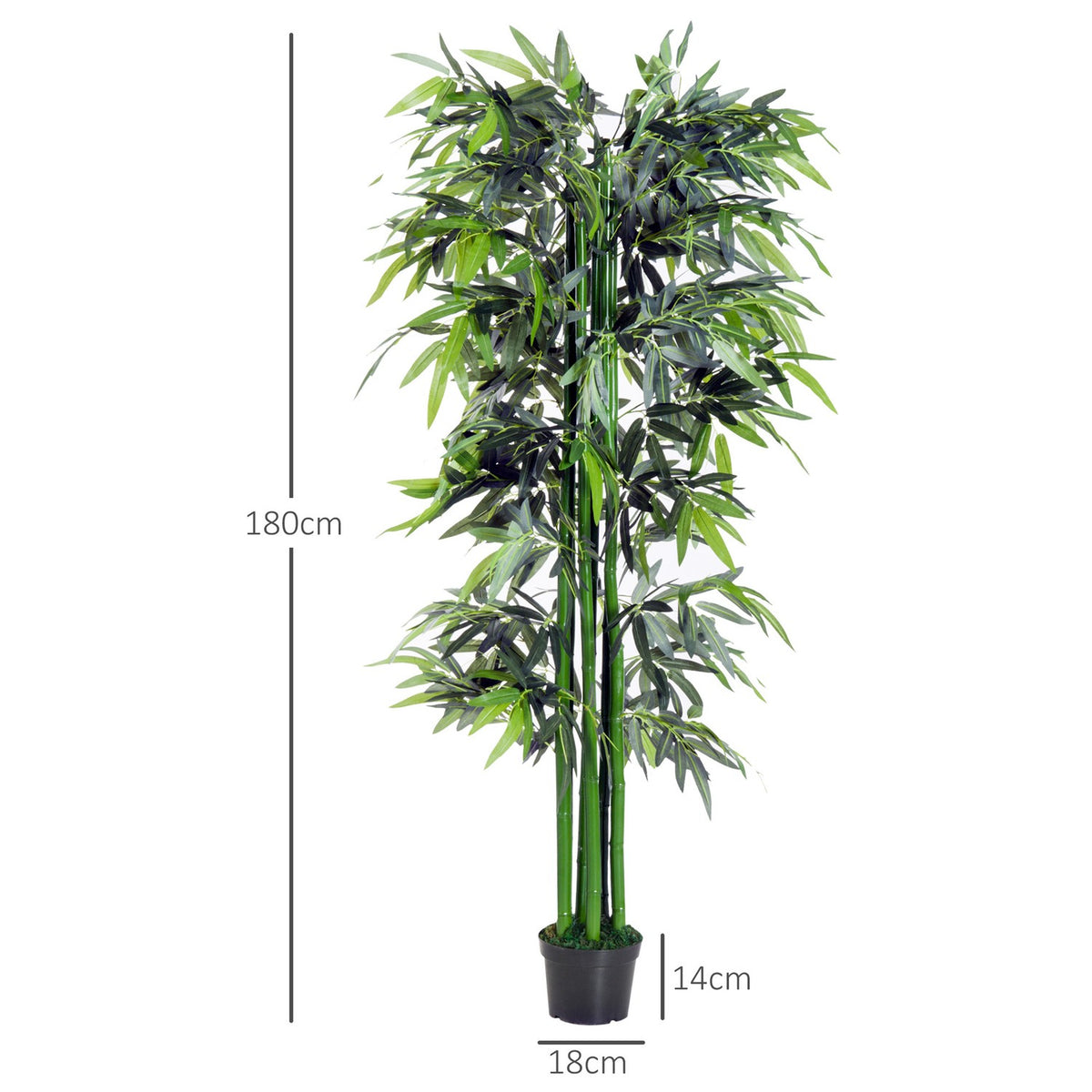 Artificial Plant 180Cm Artificial Bamboo Tree With Planter, Deceptively Real Houseplant, Green