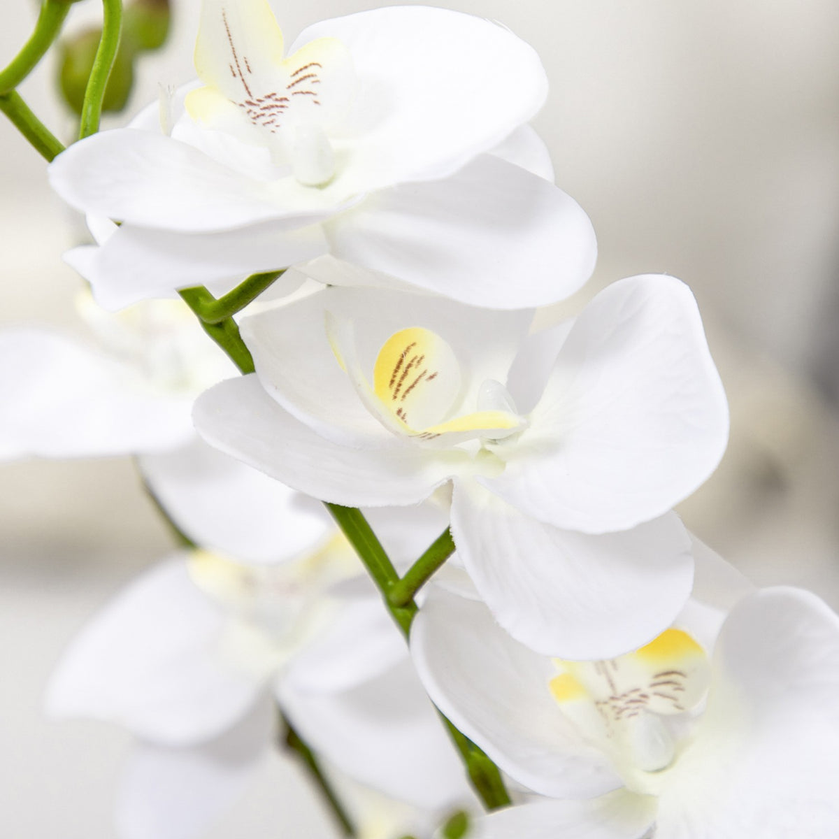Artificial Plant Artificial Orchid In Pot Artificial Flowers 75Cm White Houseplant For Living Room & Bedroom