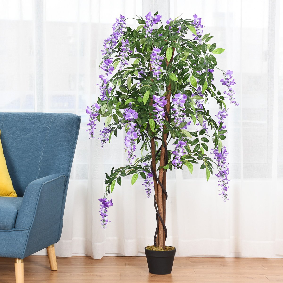 Artificial Plant Usable Artificial Palm Artificial Tree 150 cm Purple