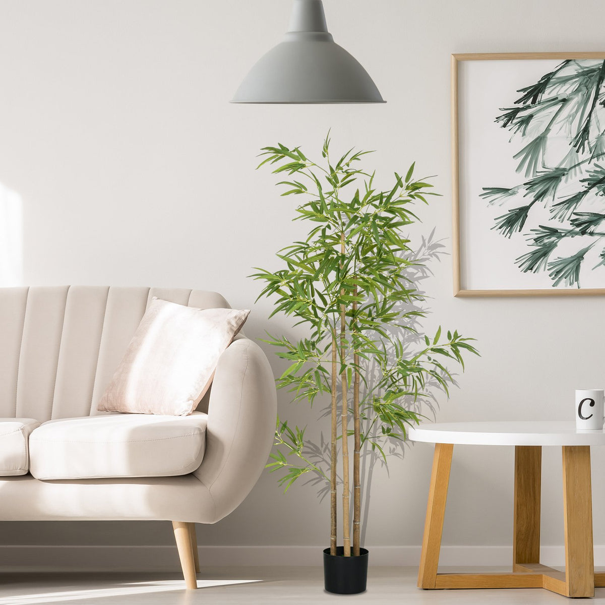 Artificial Plants, Artificial Bamboo, 180 cm Artificial Plant with 830 Leaves, Houseplant, Artificial Tree, Plant Decoration for Indoor, Green