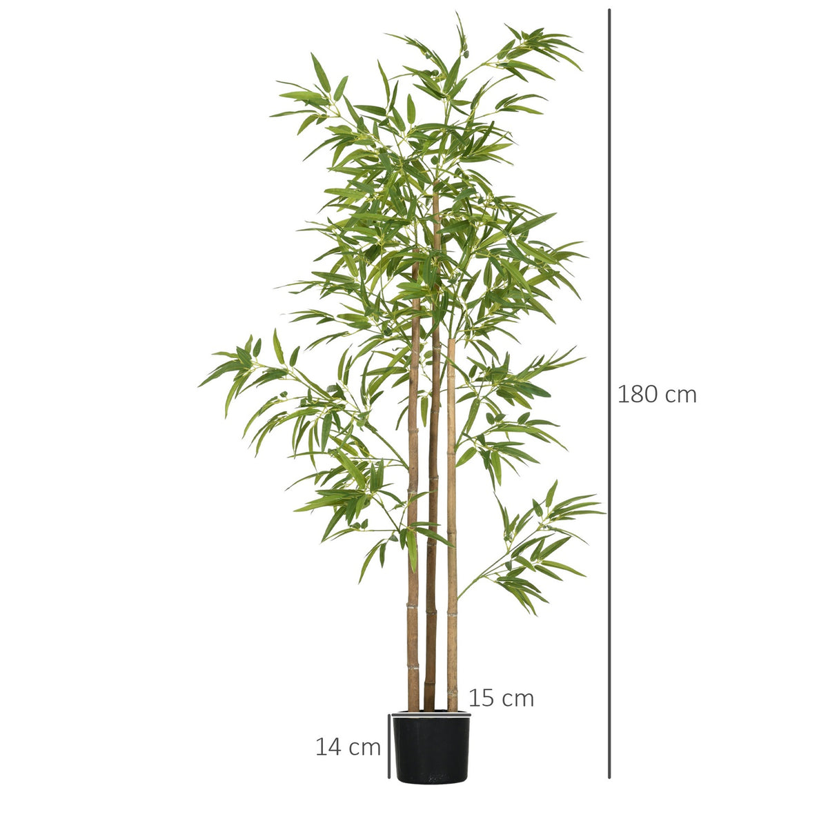 Artificial Plants, Artificial Bamboo, 180 cm Artificial Plant with 830 Leaves, Houseplant, Artificial Tree, Plant Decoration for Indoor, Green