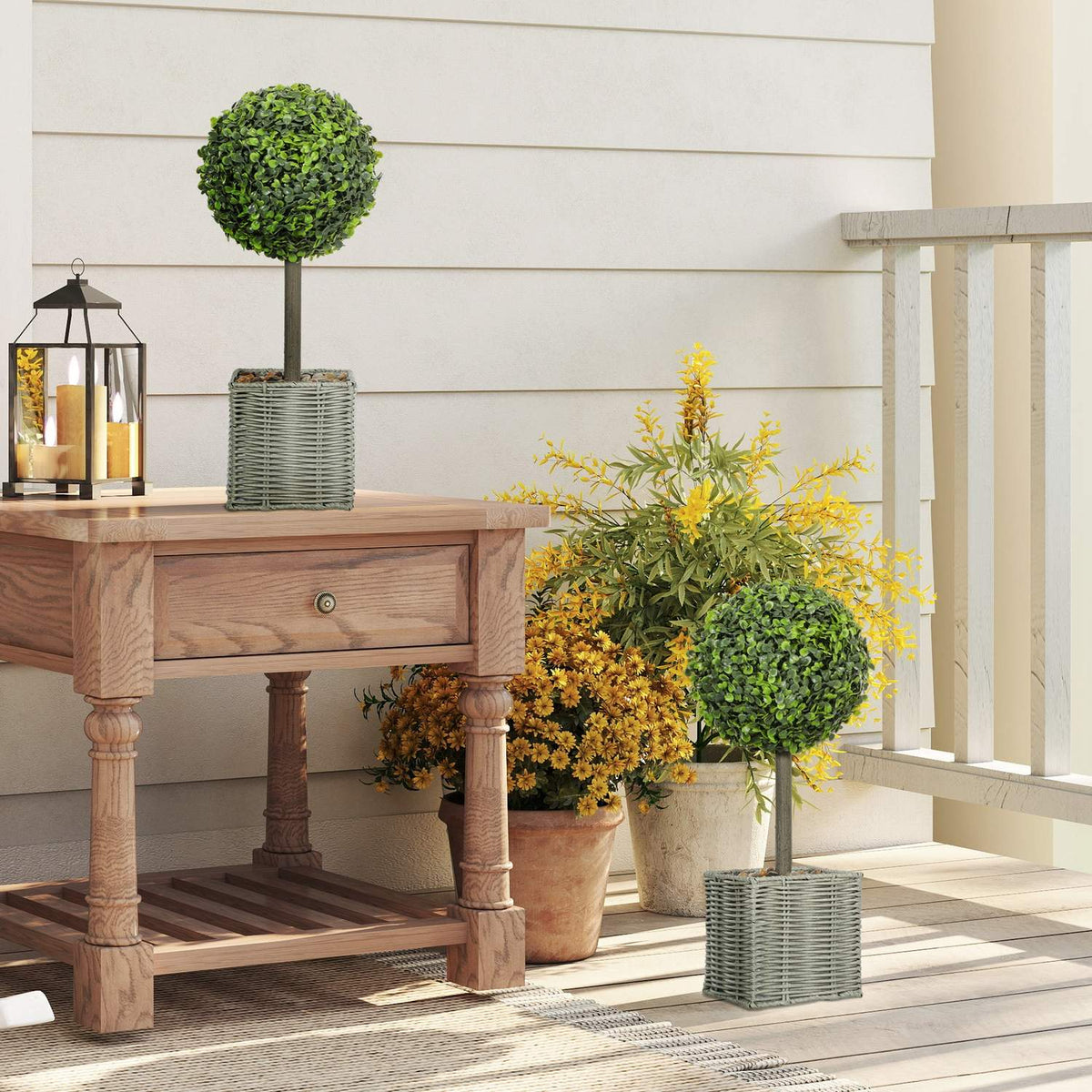 Artificial Plants Set of 2, UV-Resistant, Indoor/Outdoor