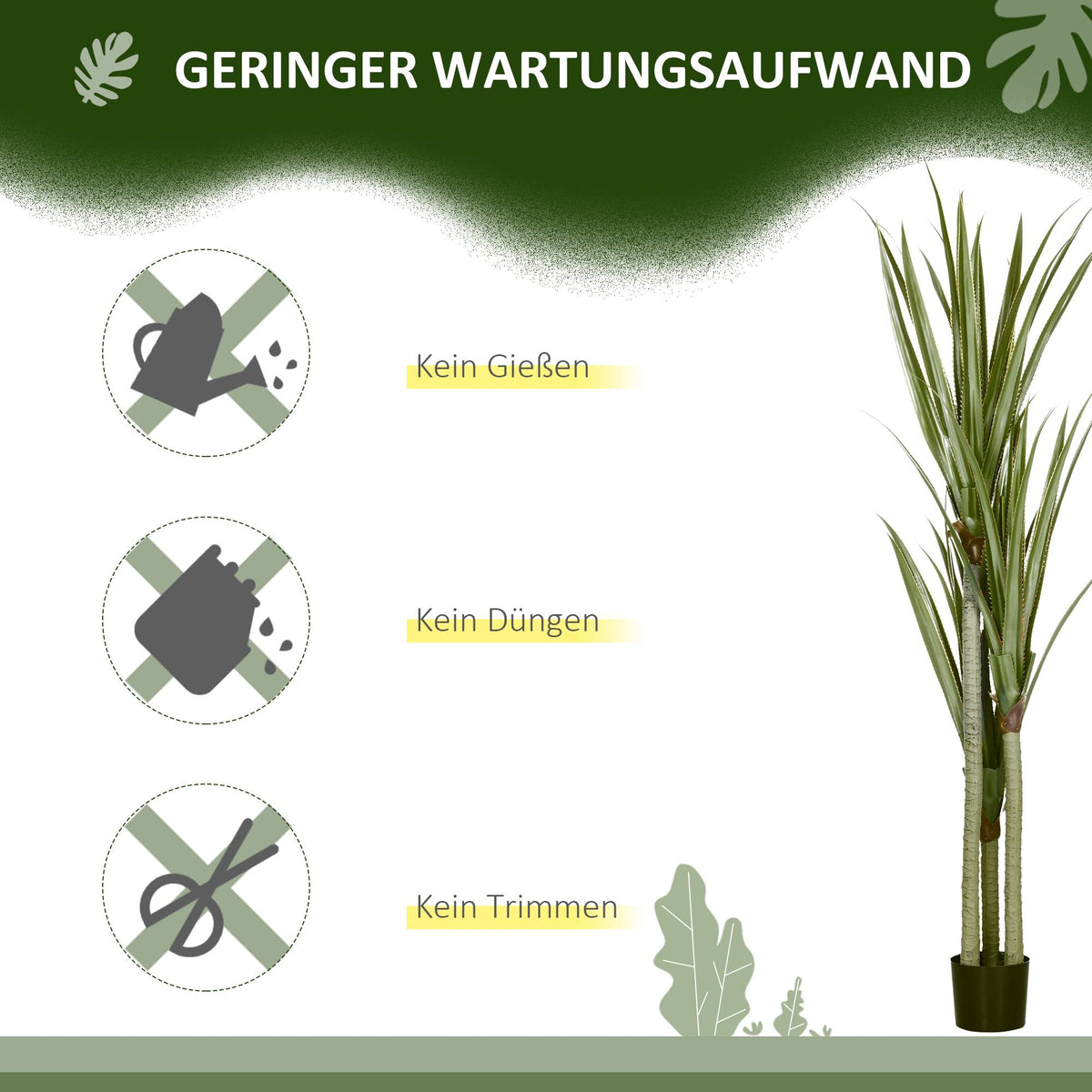 Artificial Yucca Plant, 190 cm, Indoor/Outdoor, Low Maintenance