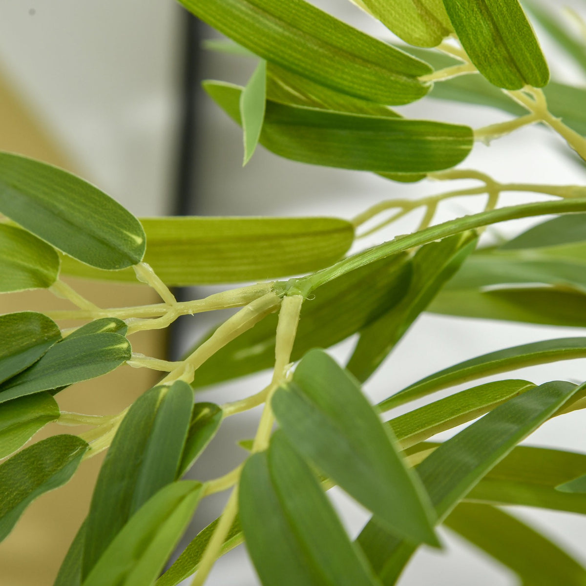 Artificial bamboo plant, 924 leaves, sturdy pot, artificial moss, plastic, green
