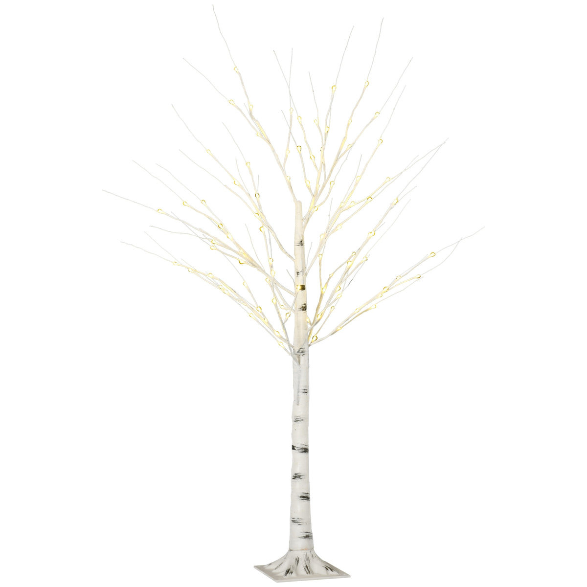Artificial birch tree 150 cm with LED, Christmas decoration artificial birch for parties, birthdays and weddings