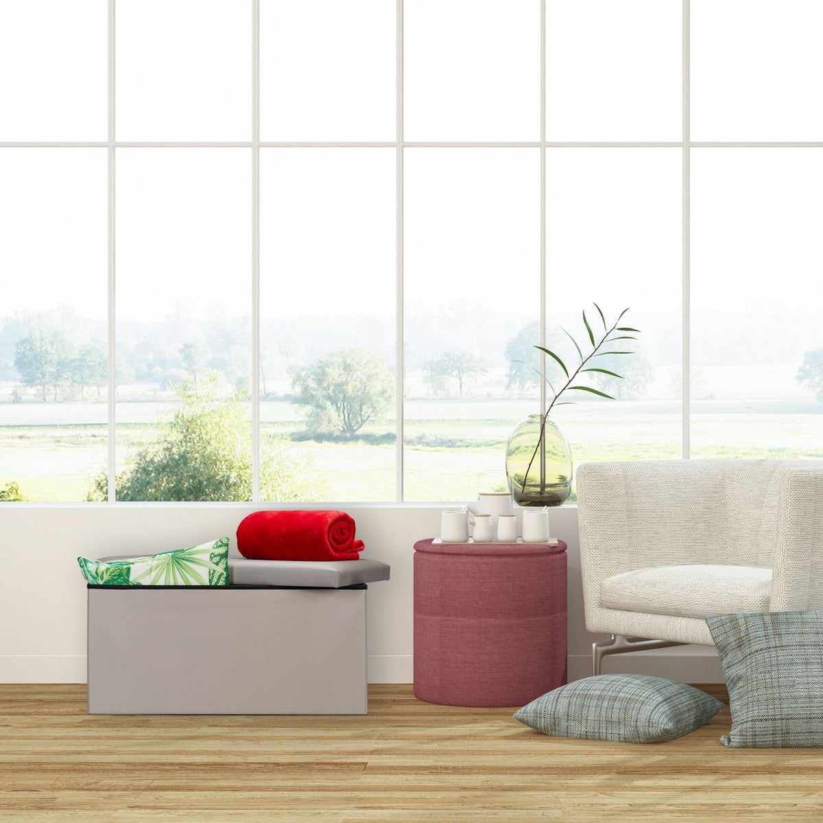 Artificial leather bench