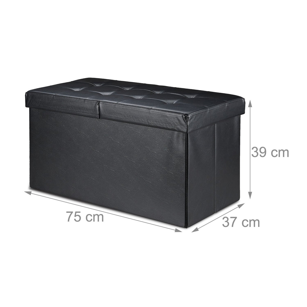 Artificial leather bench with folding lid