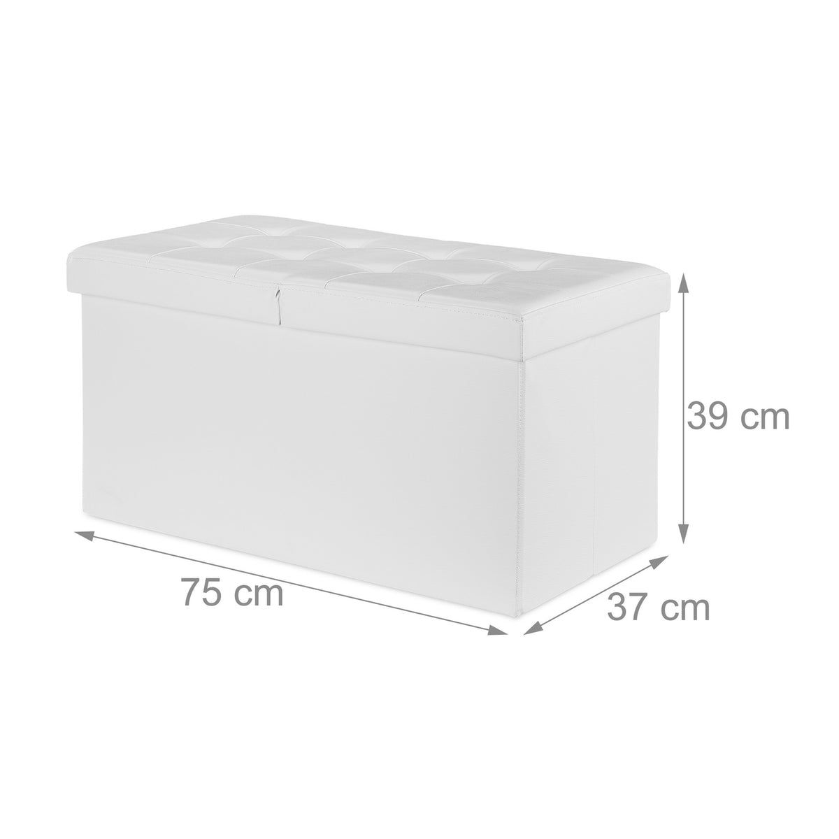 Artificial leather bench with folding lid