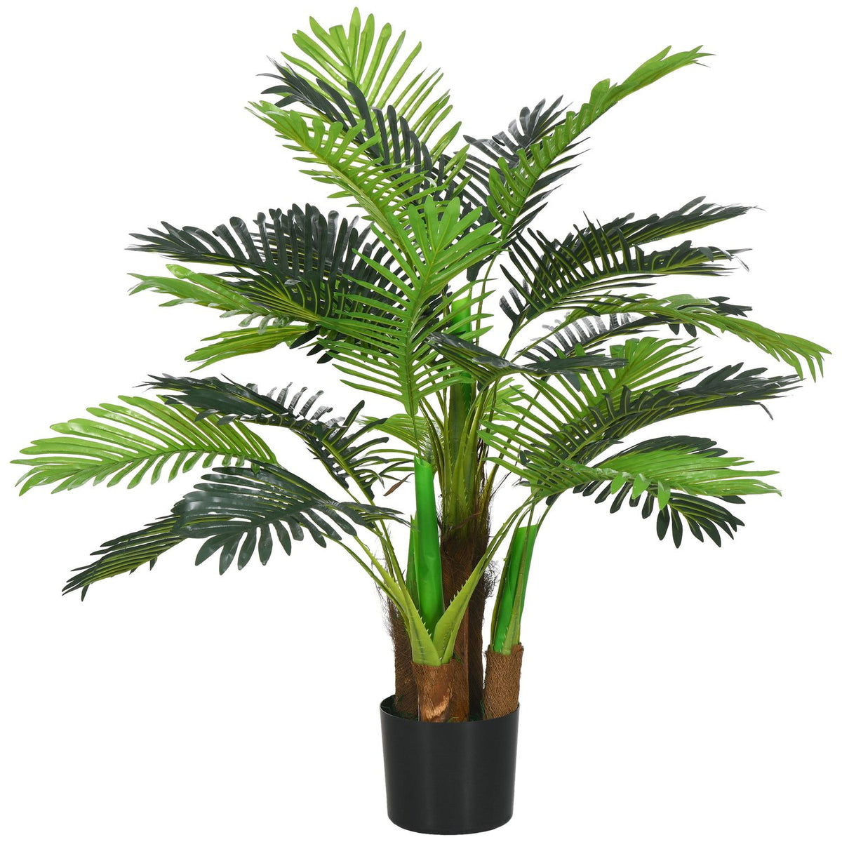 Artificial plants, artificial palm tree, 100 cm artificial plant with 27 branches, houseplant, artificial tree, plant decoration for indoor, outdoor, green