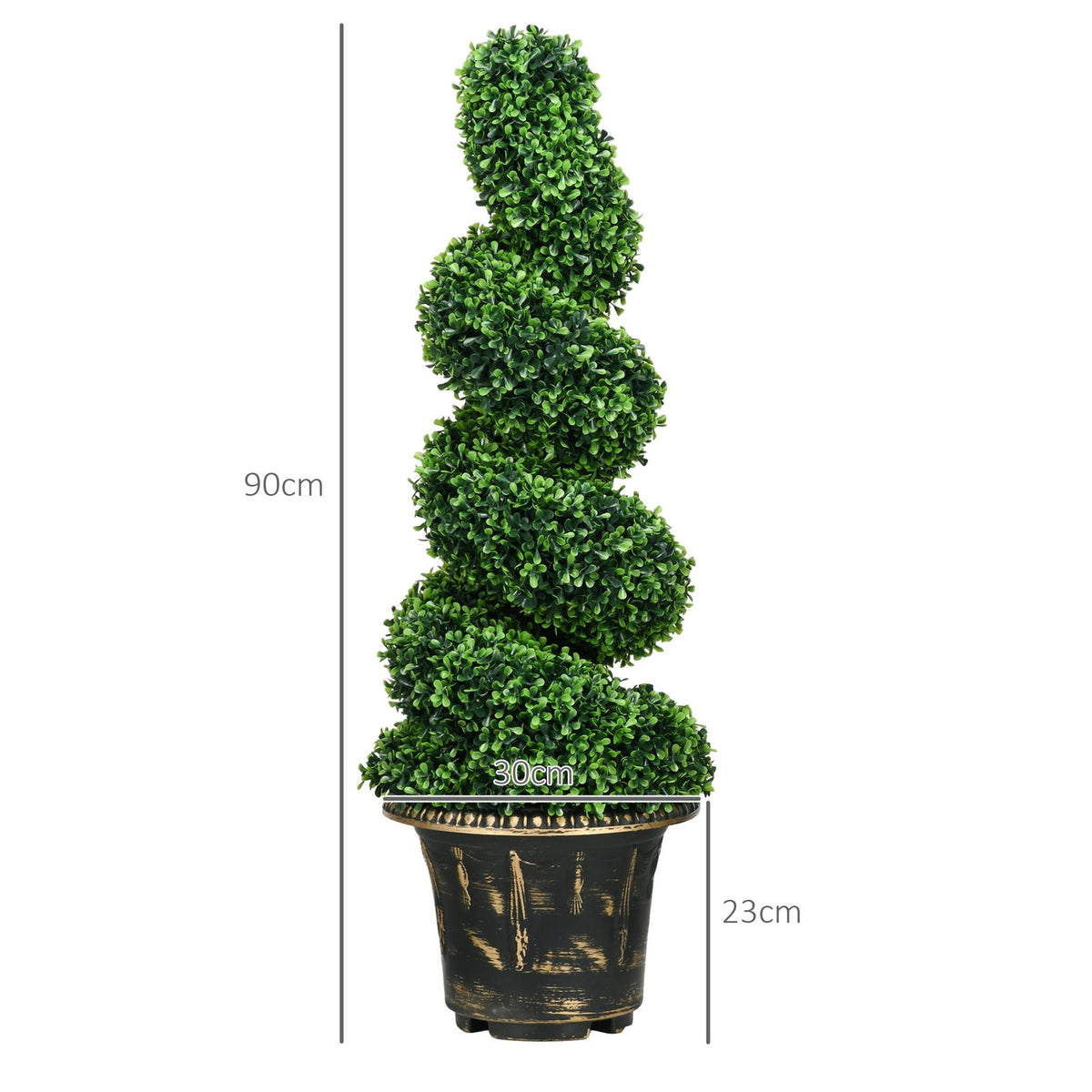 Artificial plants set of 2, UV-resistant artificial plant in flower pot, 90 cm houseplant boxwood for indoor, outdoor