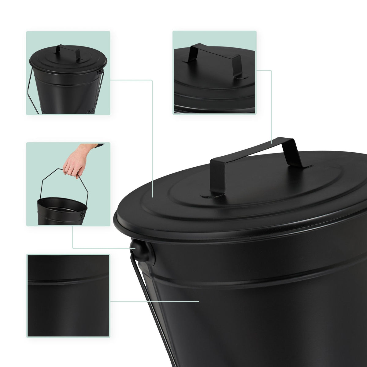 Ashtray with lid 7 l