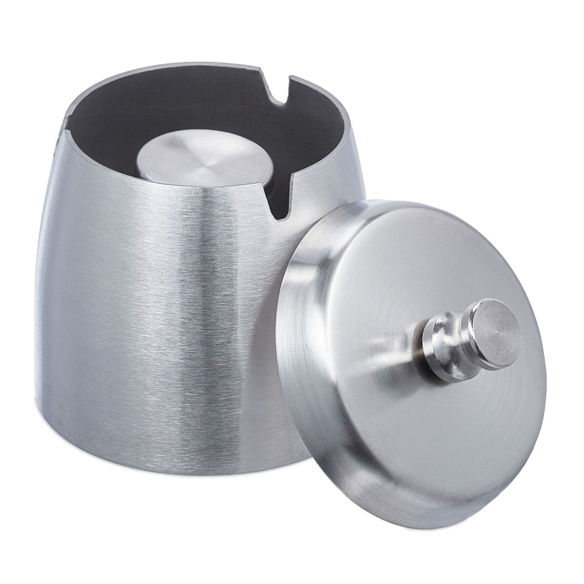 Ashtray with lid for outdoor use