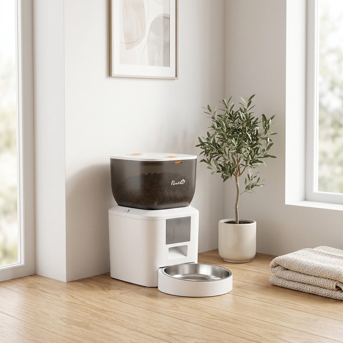 Automatic Cat Feeder, 4L, WiFi App Control, Voice