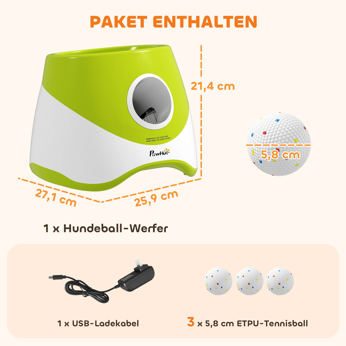 Automatic Dog Ball Launcher – 3 Distances, 3 Balls, Green
