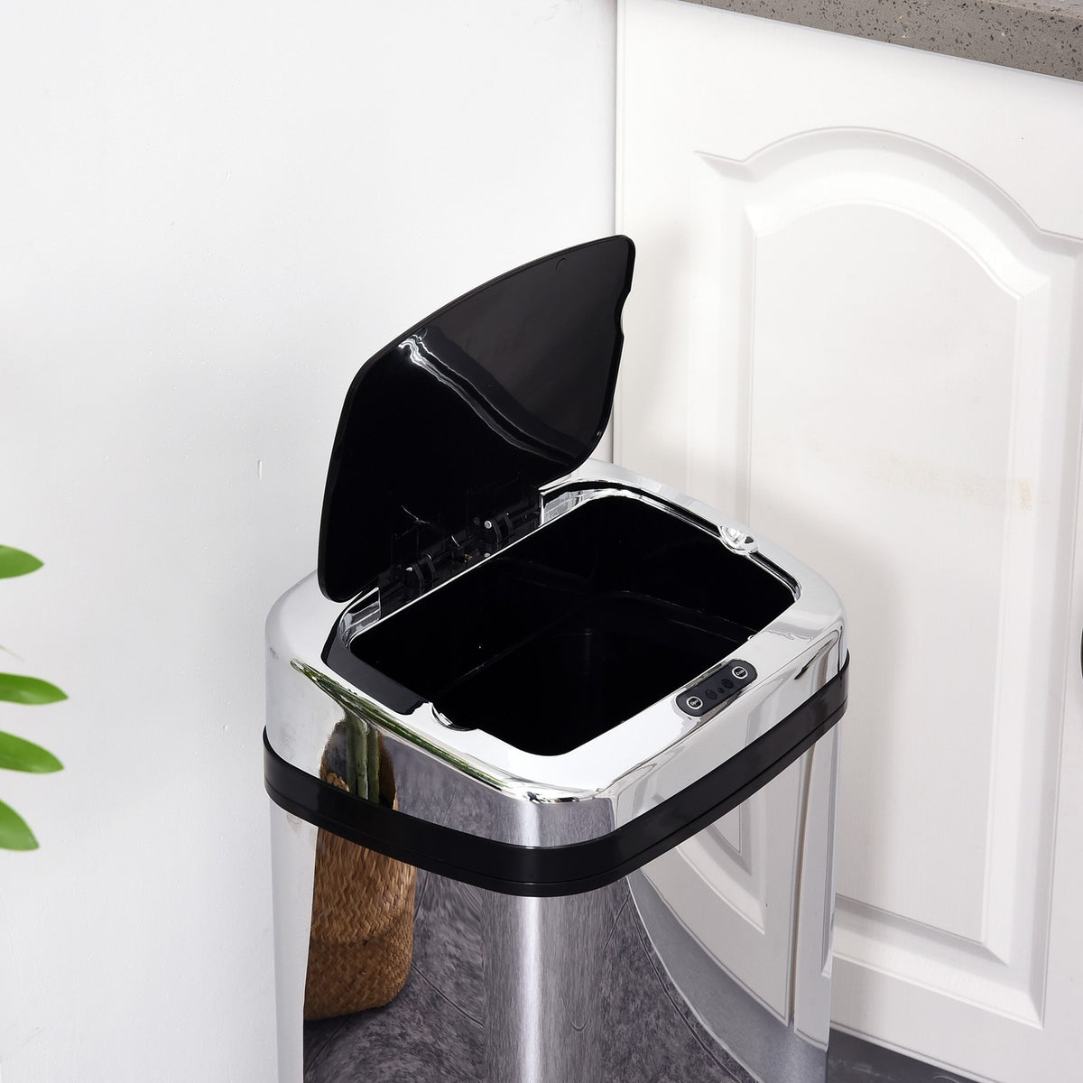 Automatic Sensor Rubbish Bin Ir Sensor, 30L, Square, Optional Inner Bin, Stainless Steel