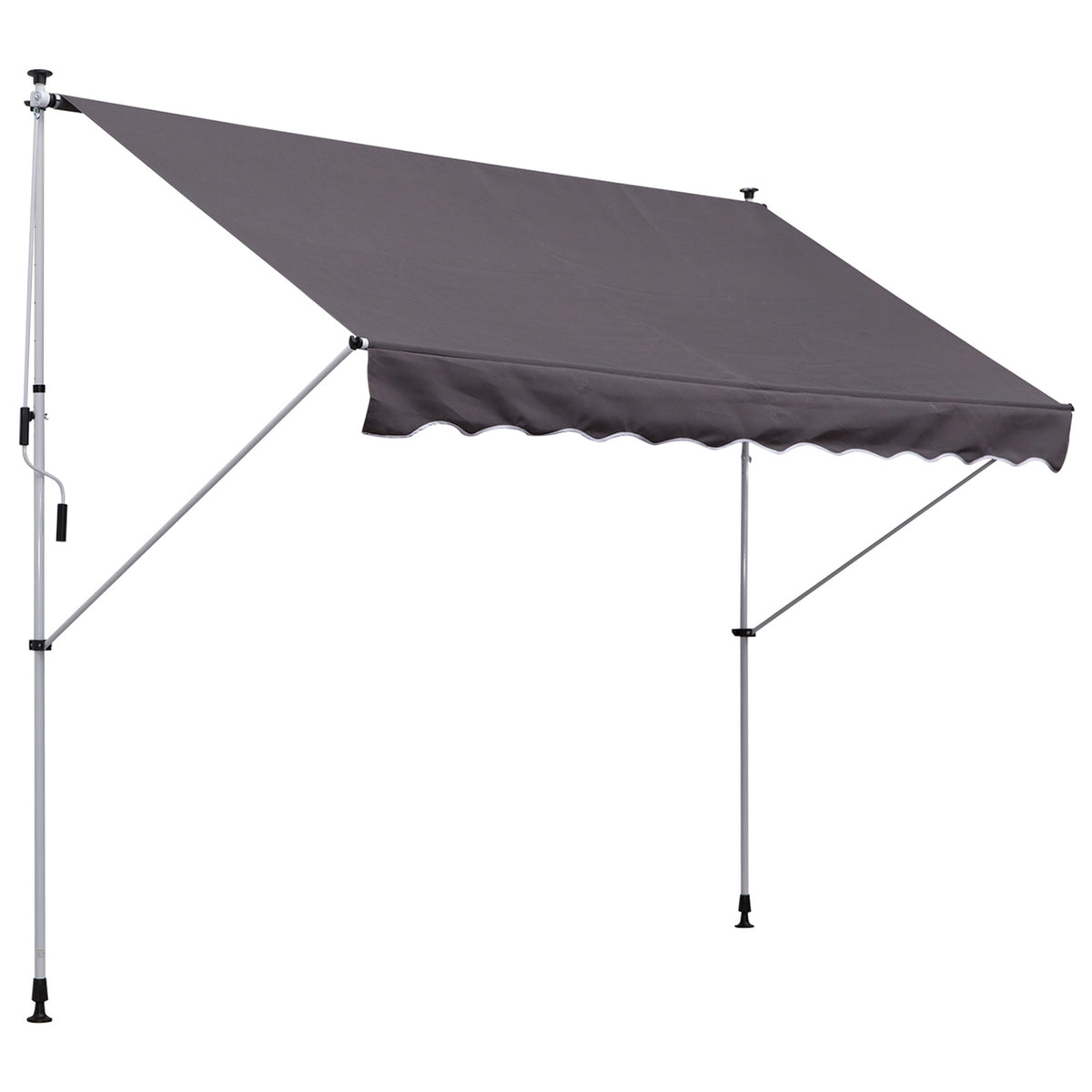 Awning Clamp Awning Folding Arm Awning Sun Protection Folding Arm Hand Crank Balcony Aluminum Gray 300 X 150Cm