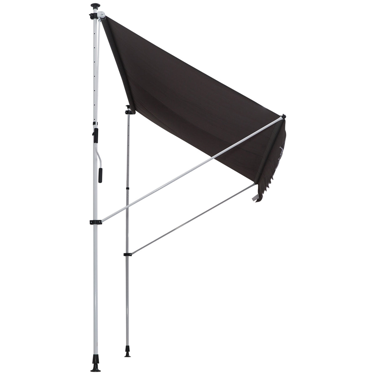 Awning Clamp Awning Folding Arm Awning Sun Protection Folding Arm Hand Crank Balcony Aluminum Gray 300 X 150Cm