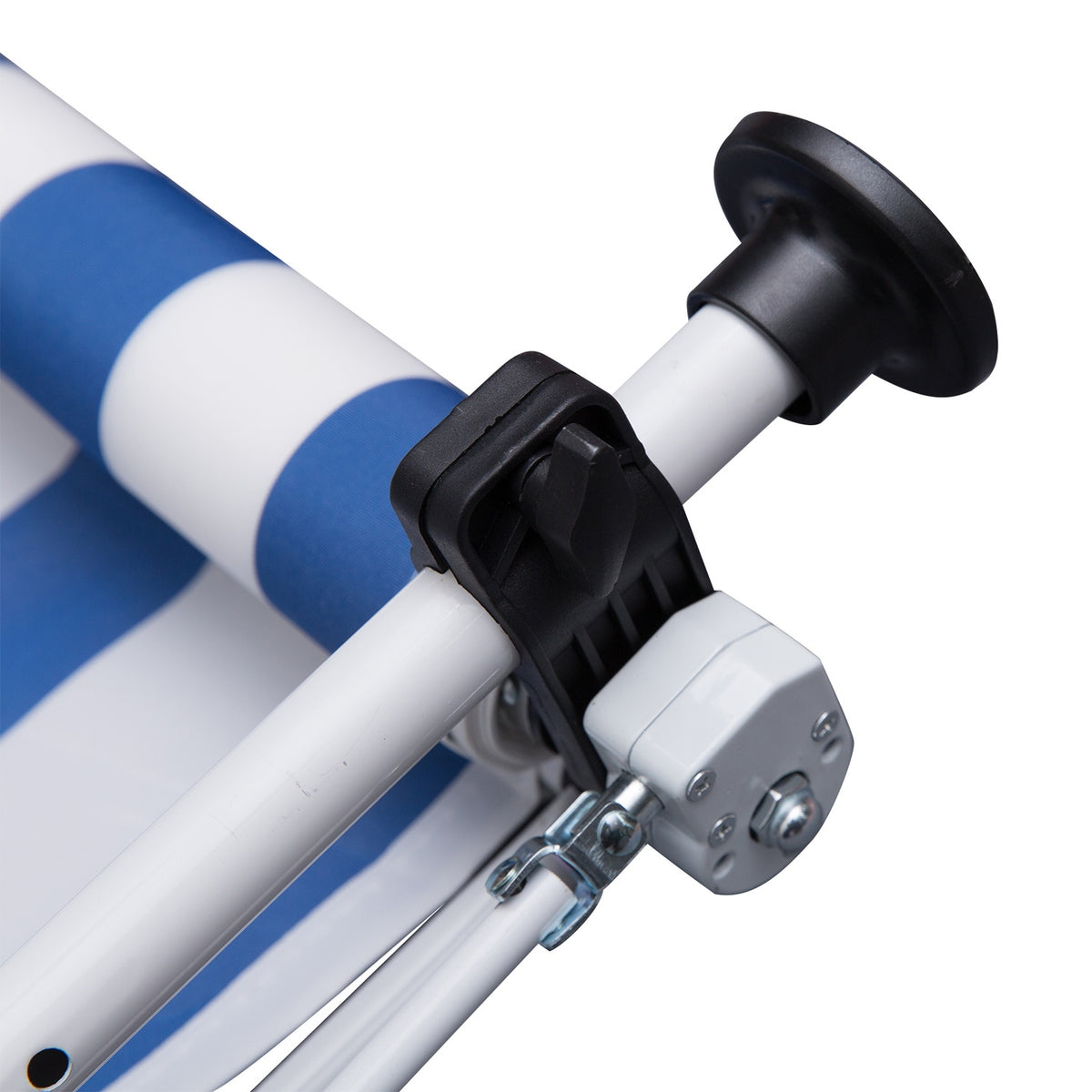 Awning, Folding Arm Awning, Clamp Awning, Height Adjustable, 300X150Cm, Blue/White, Aluminum