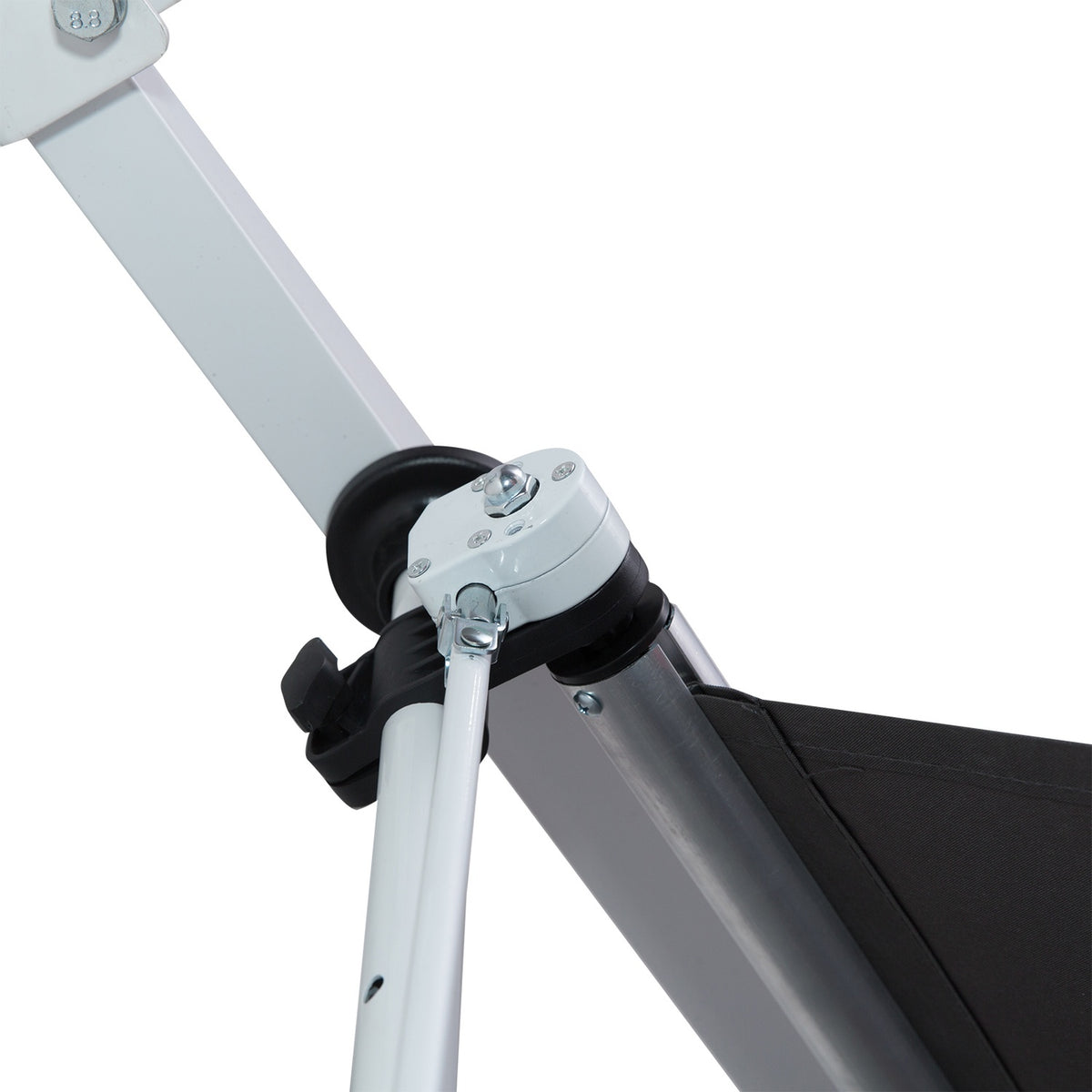 Awning, Folding Arm Awning, Height-Adjustable Clamp Awning, 200X150Cm, Grey, Aluminum