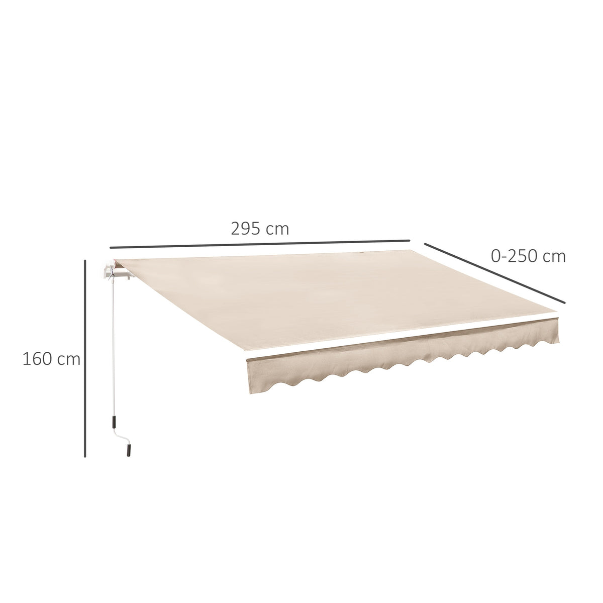 Awning Folding Arm Awning Sun Protection Balcony Cream White 2.95X2.5M
