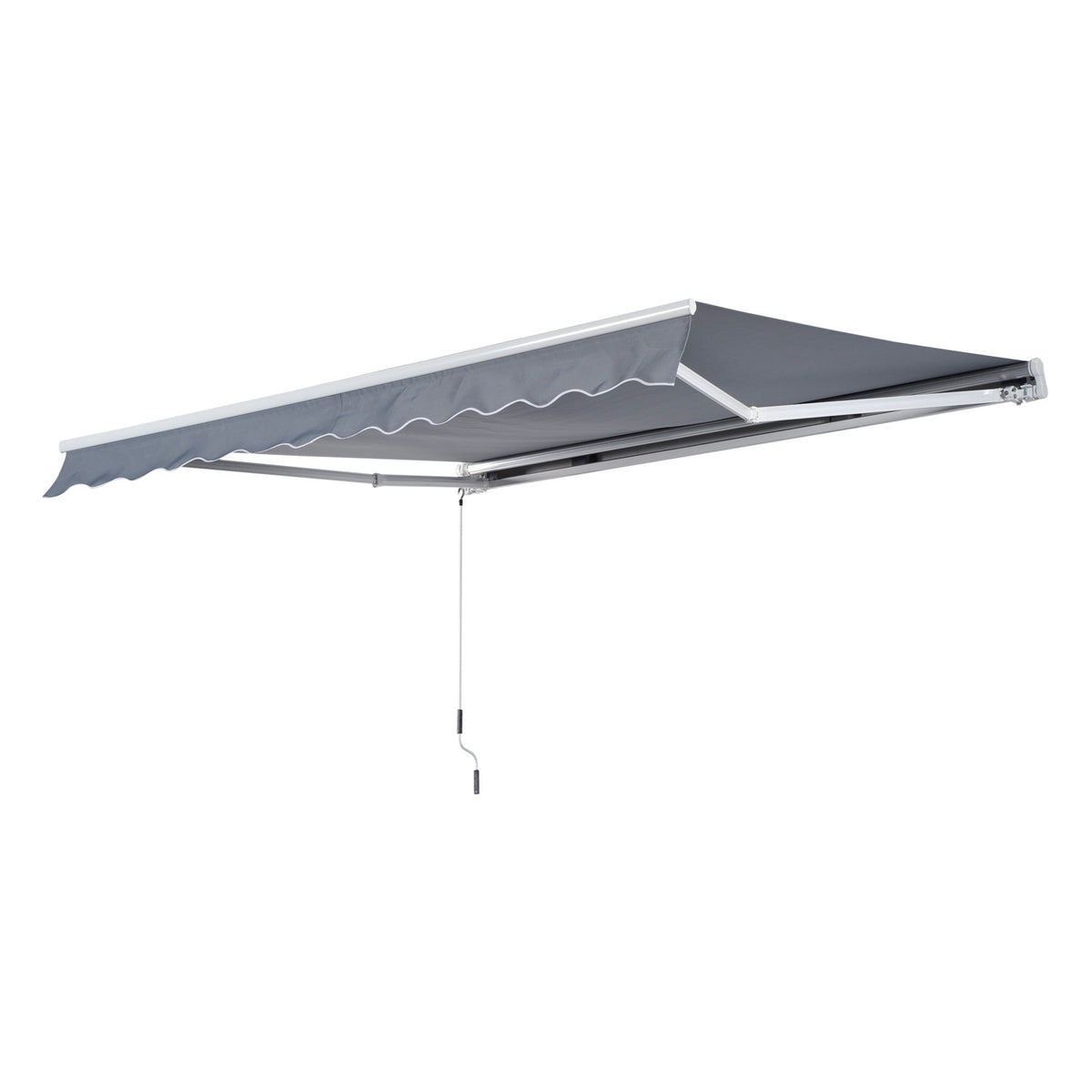 Awning Folding Arm Awning Sun Protection For Balcony, Uv Protection, Grey, 2.95X2.5M