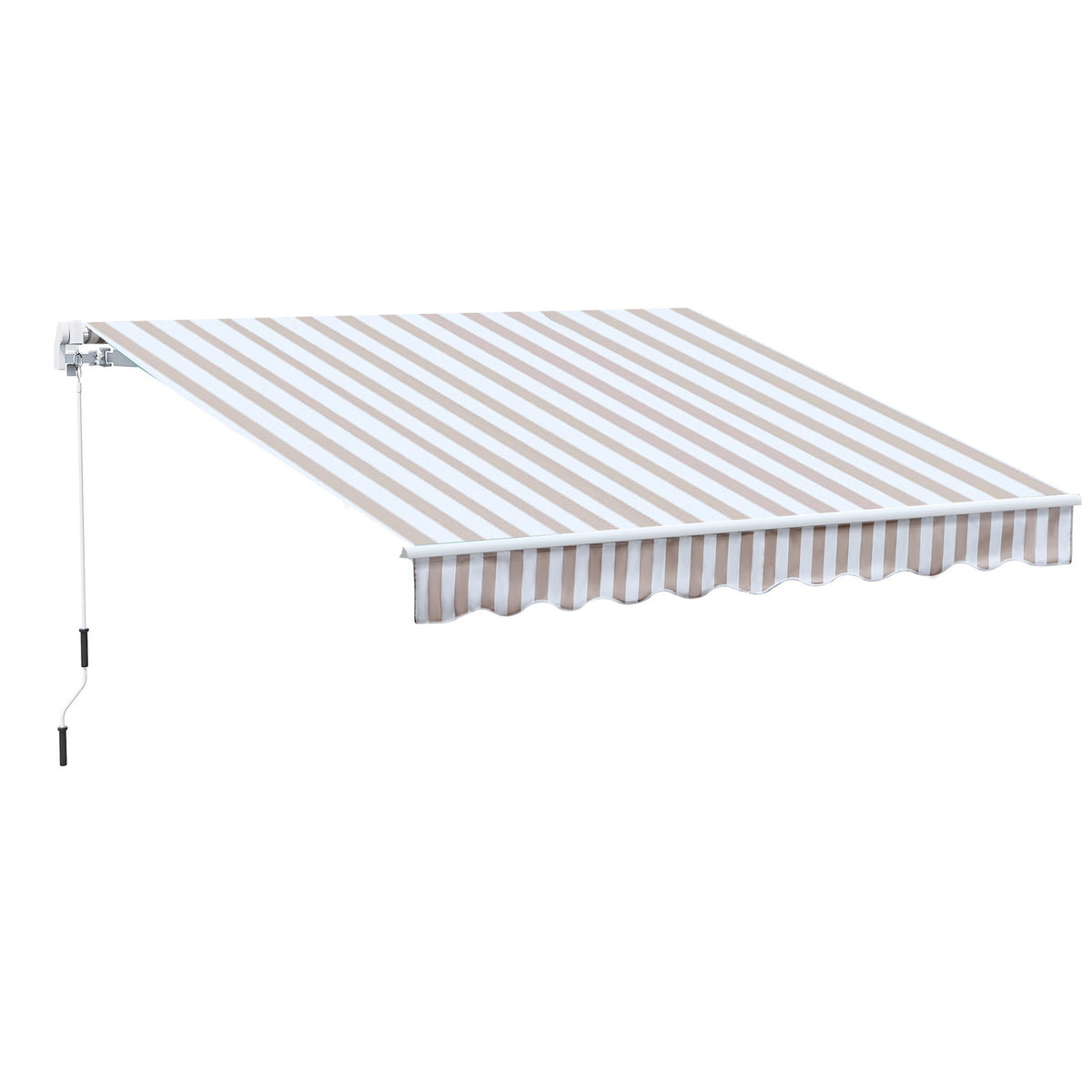 Awning With Hand Crank 3 X 2.5 M Folding Arm Awning, Sun Protection, Wall Mounting, Balcony, Aluminum Mountains