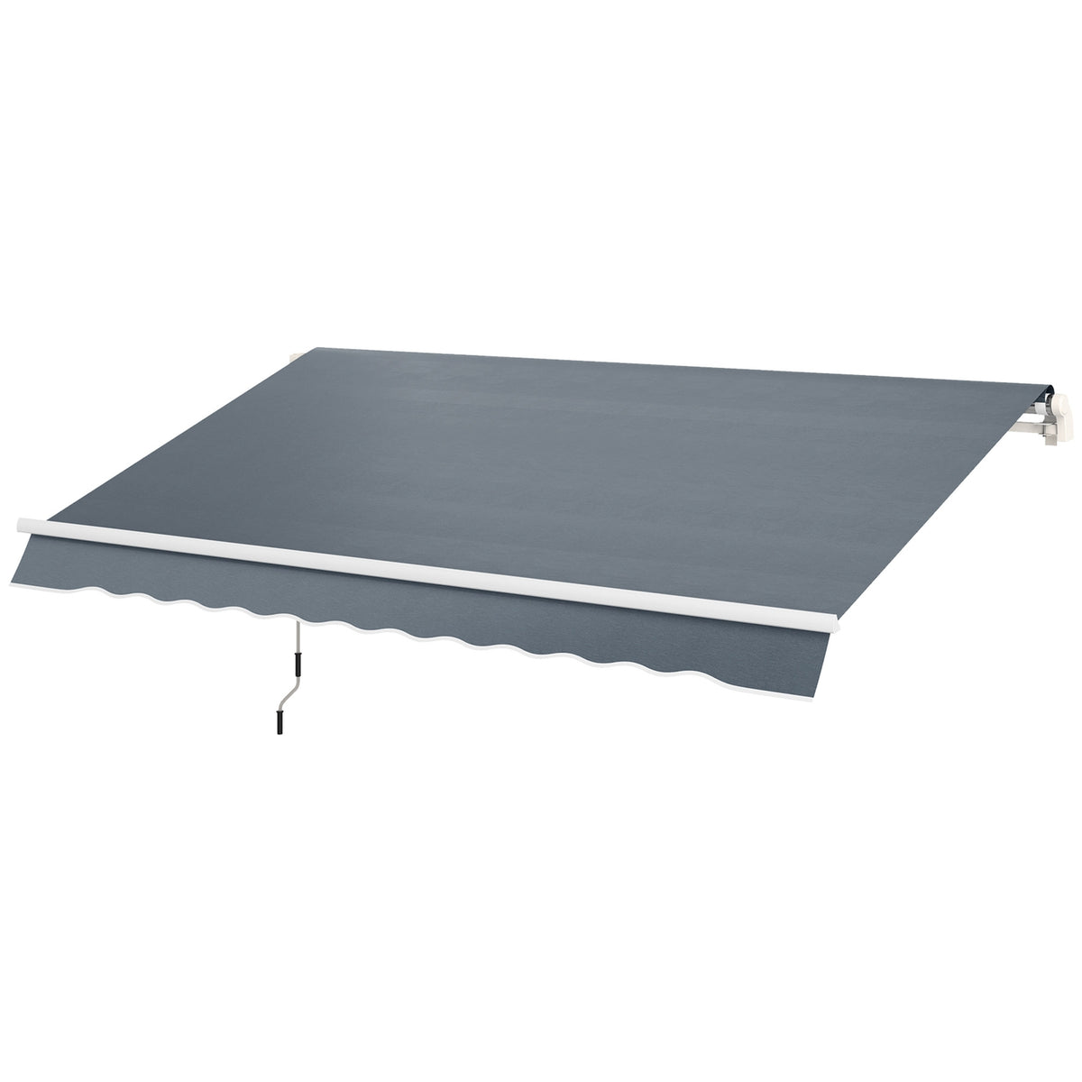 Awning cover, awning fabric with valance, water-repellent replacement fabric for 3 x 2.5 m awnings, awning fabric, sun protection for garden, balcony, yard, gray