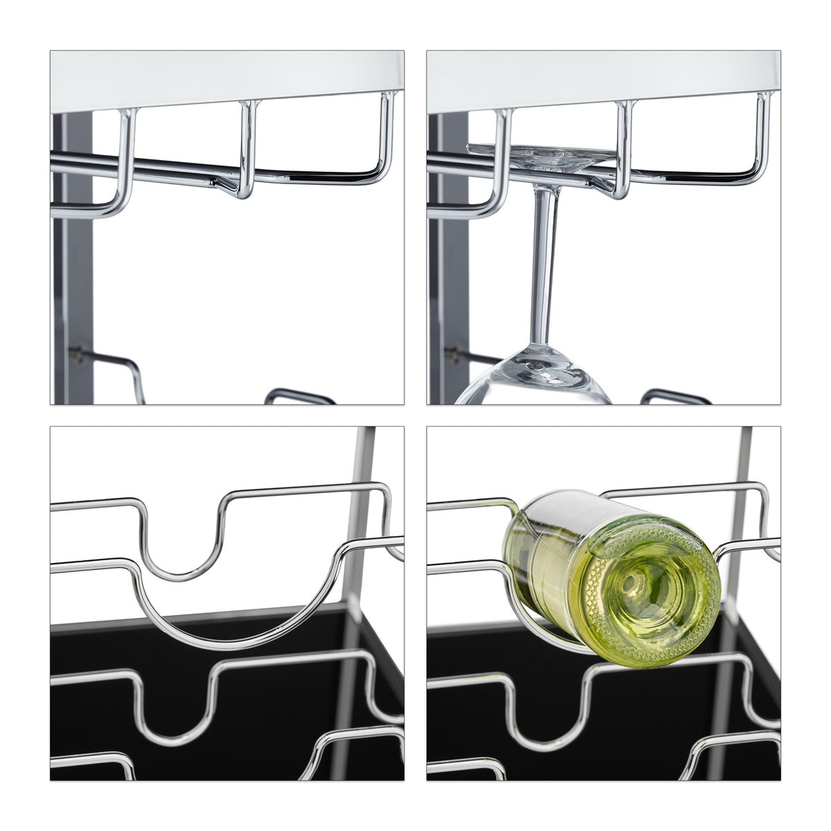 BARON serving trolley in glass